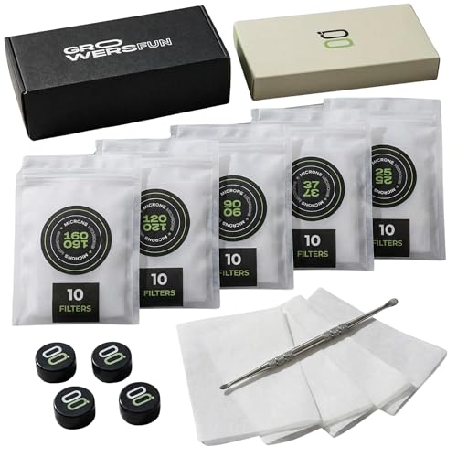 Micron Filter Bags | 50 Bags 2x4 Assorted (25-160 Micron) | Pre-Folded Double Stitched Nylon Mesh Bags | Tea Filter Designed in Spain