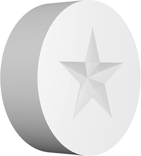 Ekena Millwork ROSP030X030X100GRY06 Roseta estándar con borde cuadrado, 3.0in de ancho x 3.0in de alto x 1.0in de alto, PVC