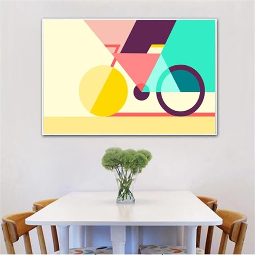 Peinture de vélo géométrique pour art mural de salon contemporain