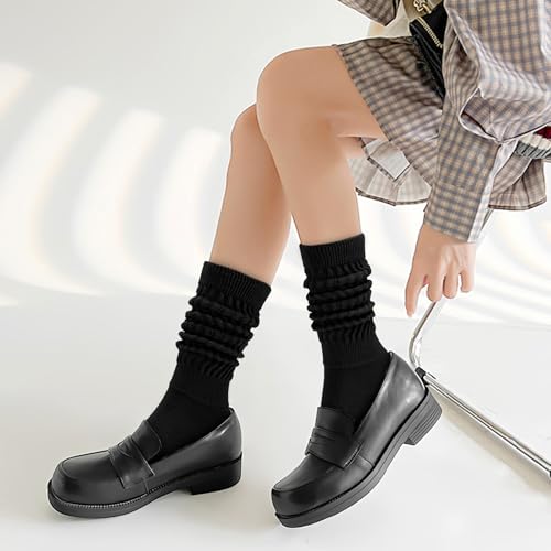 Image of Forwe 3 Pairs Slouch Socks for Women Size 9-11 Soft Extra Long Scrunch Knee High Boot Socks
