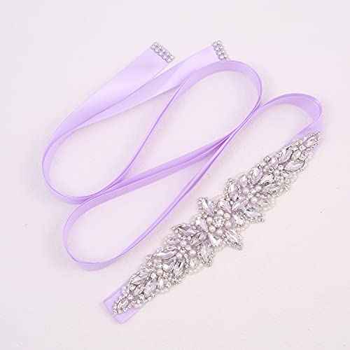 Wedding Sash Bridal Belts With Rhinestones And Pearls Simple Satin Ribbon Sash for Bride Dress2