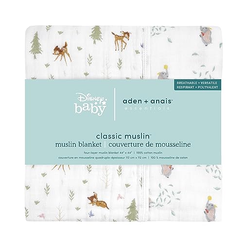 Image of aden + anais Essentials Cotton Muslin Blanket Disney + Friends-Bambi Forest