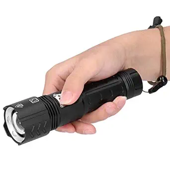 Flashlight, 3000Lm Tail Window Breaking Hammer Design Electric Torch, Waterproof for Camping Hiking Tourism Night Lighting Mountaineering Hiking