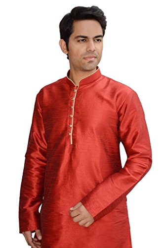 Kurta Royal Silk Blend conjunto churidaar masculino con botones de ojal 2