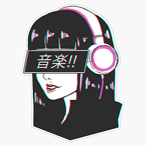 Music! - Sad Japanese Aesthetic Vinyl Waterproof Sticker Decal Car Laptop Wall Window Bumper Sticker 5