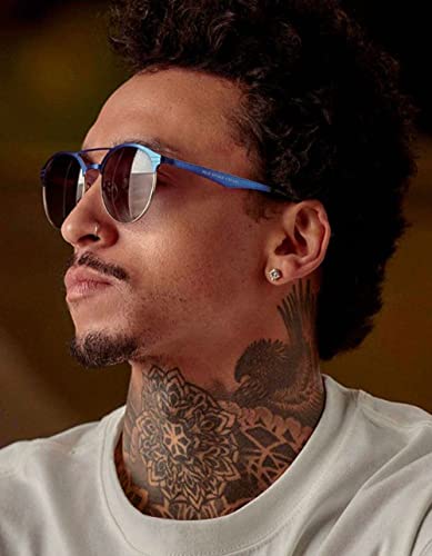 PRIVE REVAUX x Nyjah Laguna Matte Caviar Black Sunglasses, Blue2