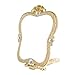 Nerien Antique Mirror Comb Set Vintage Metal Handheld Makeup Mirror with a Comb Russian Style Embossed Rose Hand Mirror Travel Portable Foldable Mirror Decorative Tabletop Stand Mirror Gold-1