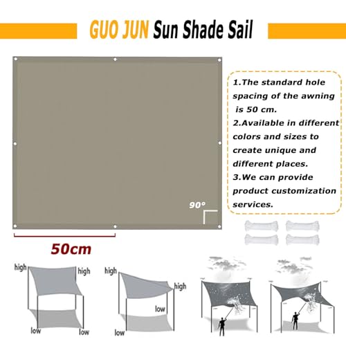 Toldo vela de sombra exterior lona impermeable rectangular contra rayos UV 8