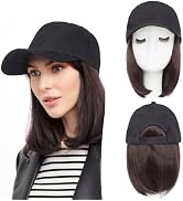 SEGO Baseball Cap with Hair Extensions for Women Heat Resistant Synthetic 6'' Adjustable Short St...