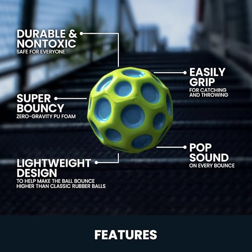 image for Waboba The Original Moon Ball 2 Pack - Super Bouncy Wall Balls for Kid