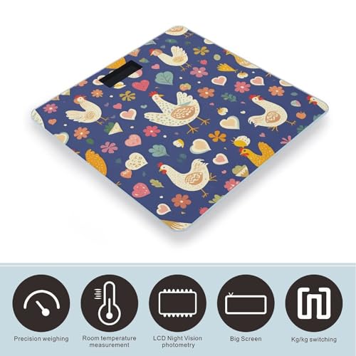 Báscula digital para baño con diseño de pollo miniatura 3