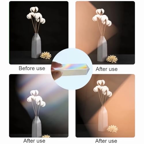 K9 Kristall Prisma Dreieck, 15mm Fotografie Glas Prisma Spektrometer, Kristallglas Dreieckig für Sonnenlicht Spektrum und Regenbogen Effekt, Wissenschaft Bildung Lehrmittel