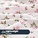 Wake In Cloud - Floral Bed Sheets, 4-Piece Sheet Set, Shabby Chic Flower Rose Pattern Printed Coquette Cottagecore Vintage Aesthetic Bedding, Deep Pocket, Light Pink, Full Size
