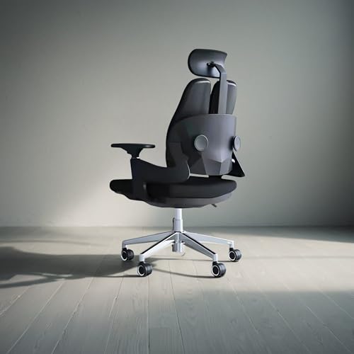 Image of Truback Ergonomic Office Chair for Long Working Hours | Mesh Back, 180 KG Weight Capacity, Rotating, Adjustable & Breathable Work Chair (Black)