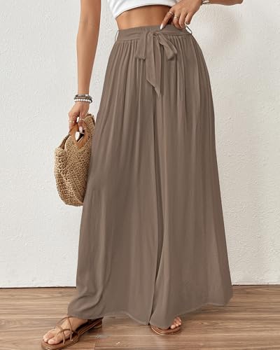 Image of Bsubseach Women Wide Leg Pants Floral Flowy Palazzo Pants