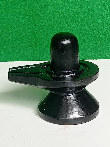 Image of Akhand Shivling Narmada Stone Shivling, 4 x 4 Inch, Black | Natural & Original, Narmadeshwar, For Worship at Home