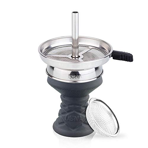 Premium Shisha Steinkopfset | Steinkopf und Sieb Set | Shishazubehör Set mit hoher Qualität (Steinkopf Set, Schwarz) – Bild 3