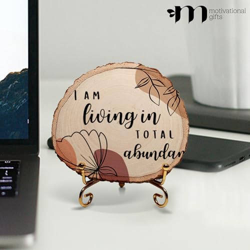 Image of MOTIVATIONAL GIFTS Abundance Wooden Motivational Quotes Table Decorative Gifts Wood Showpiece For Office Table Living Room