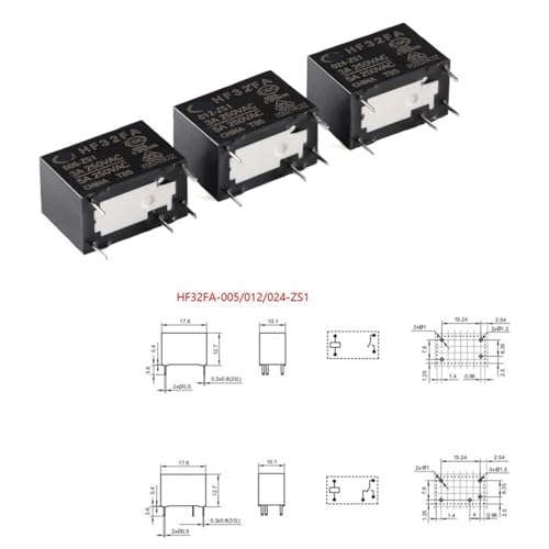 Relais de puissance HF32FA 012-ZS2 DC 12V 3A composant électronique PCB 5 broches - 3