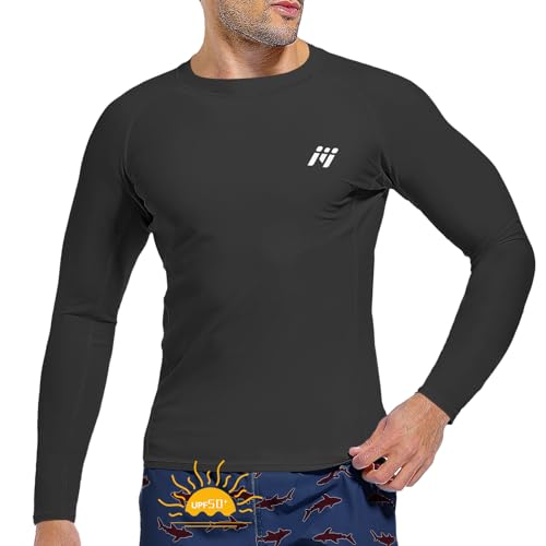 MEETWEE Camiseta Natación Hombre, UV Manga Corta/Larga Rash Guard Camiseta de Protección UPF 50＋Secado Rápido Deportes Acuáticos Surf Natación Verano