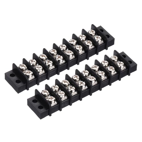 QUARKZMAN Morsetto A Doppia riga 300V 20A 8P Connessione A Viti Per Fili In PA66, 93mm X 21mm X 13mm, 2 Pezzi
