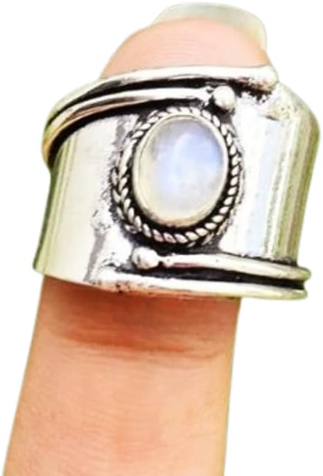 Moonstone Ring, Designer Band Ring, 925 Silver Ring,Handmade Ring,Events Ring,Women Ring, Wide Band Ring, Beautiful Gift Ring, Oval Stone Ring