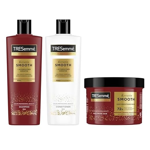 TRESemmé Champú, Acondicionador y Mascarilla Capilar Keratin Smooth pack de cuidado capilar antiencrespamiento con queratina hidrolizada 400 ml + 400 ml + 440 ml pack de 3
