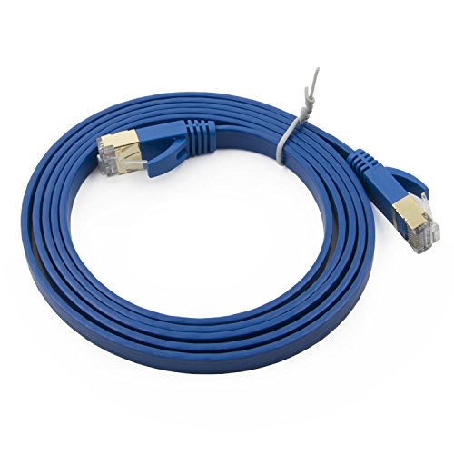 Cable de red plano Cat7 3 ft con conector RJ45 miniatura 3