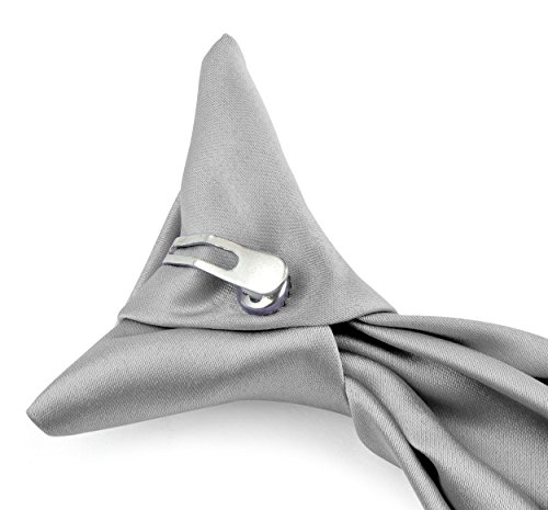 Moda Di Raza Boys Tie, Clip On Tie, Ties For Boy, Toddler Tie, Woven Fabric Microfiber, Kids Tie, Boys Clip On Tie - Silver #TOP3