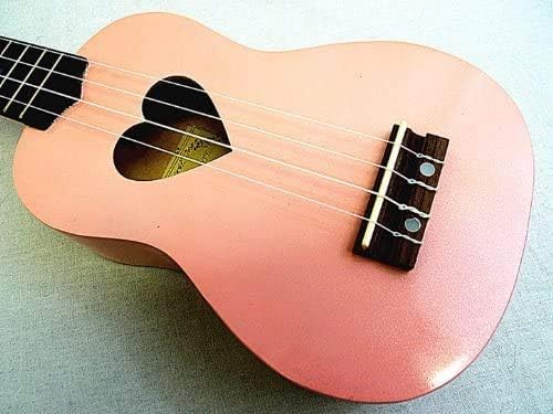 Woodnote Wooden Sweet Pink with Heart Hole 21' Soprano Ukulele/rosewood Fingerboard & Bridge