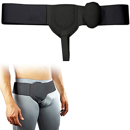 YOPON Cinturón de hernia inguinal para hombres, correa de cintura ajustable, lado izquierdo o derecho, braguero de soporte de hernia inguinal para hombres después de la(Size:1pcs,Color:Negro)