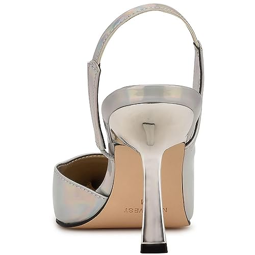 Nine West Womens Mollie Pumps Dressy Slingback Heels Silver 8.5 Medium (B,M)3