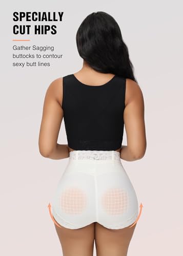 Image of SHAPSHE High-Waisted Shapewear Panties, Tummy Control & Butt Shaping | Double-Layer Compression | 4 Flexible Waist Stays | Silicone Waist & Leg Grips | Unpadded Butt Contour | Lace-Trimmed Legs