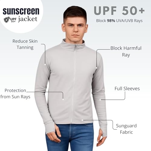 Image of MIA FASHION Summer Jacket with UV Protection UPF 50+ for Men Anti-Tan & SPF 50+ Sun Protection |Lightweight & Breathable Coolrush Jacket for Cycling & Bike Rider