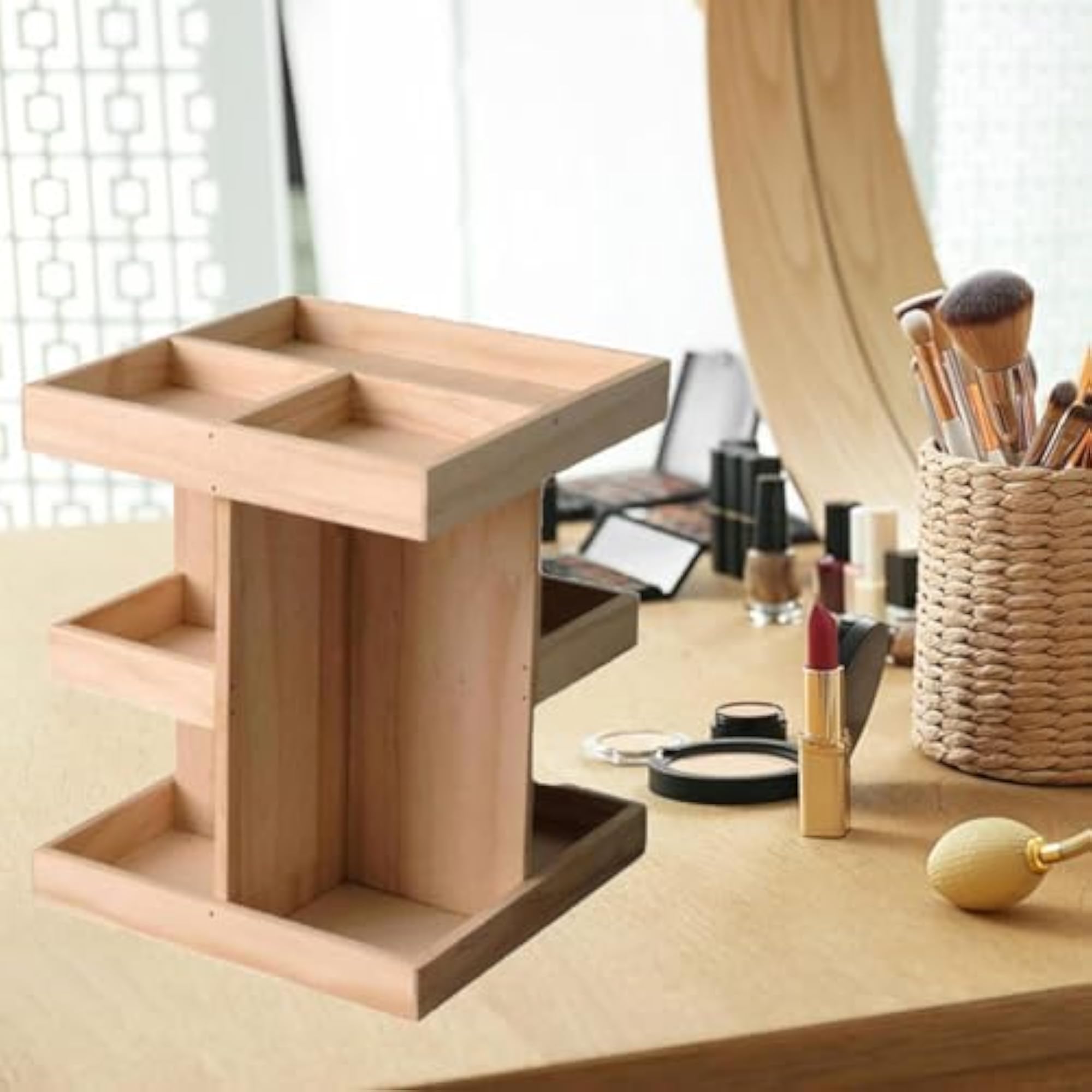 360 Rotating Makeup Organizer Storage Stand for Vanity
