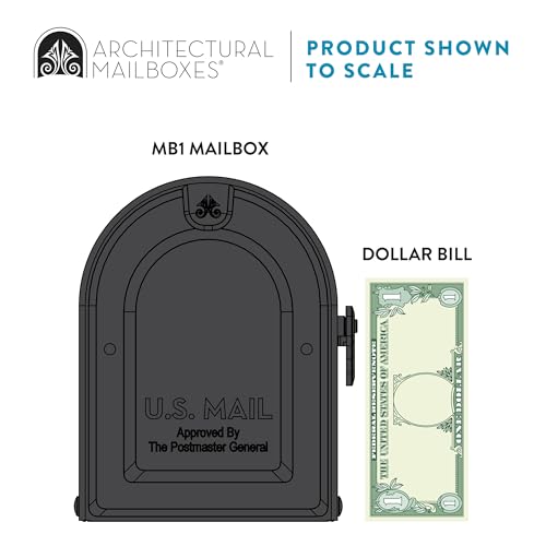 Image of ARCHITECTURAL MAILBOXES 7600P-10 MB1 Mailbox, Medium, Pewter | Galvanized steel build for outside with rust-resistant powder-coat finish and a magnetic door closure. USPS approved.