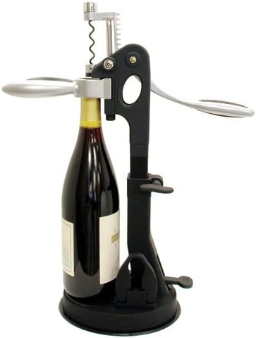True by True Fabrications Adjustable Height, Counter Top Suction Corkscrew, Wine Opener & Foil Cutter