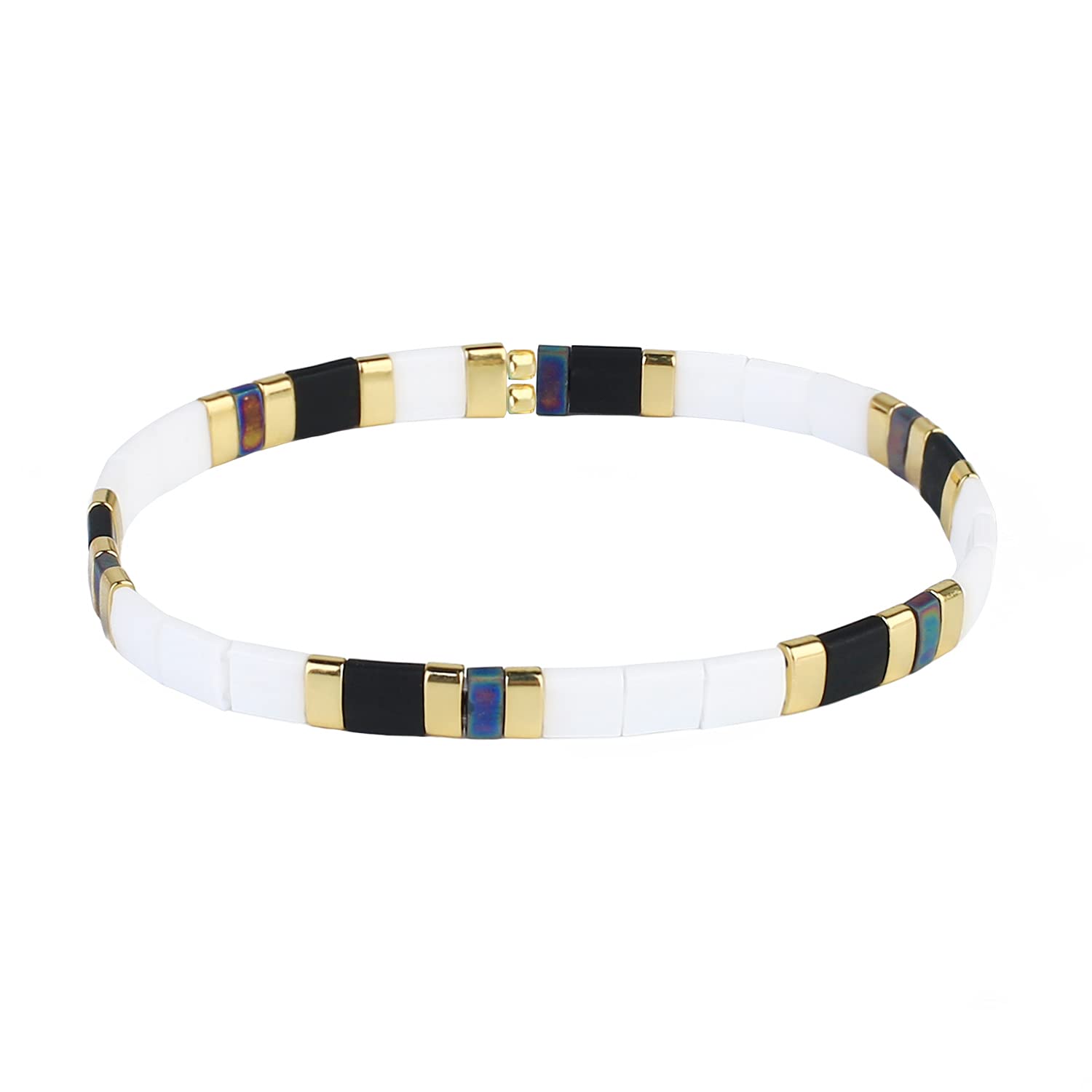KELITCH Minimalistisch Damen Perlen Wrap Armband Natürliche