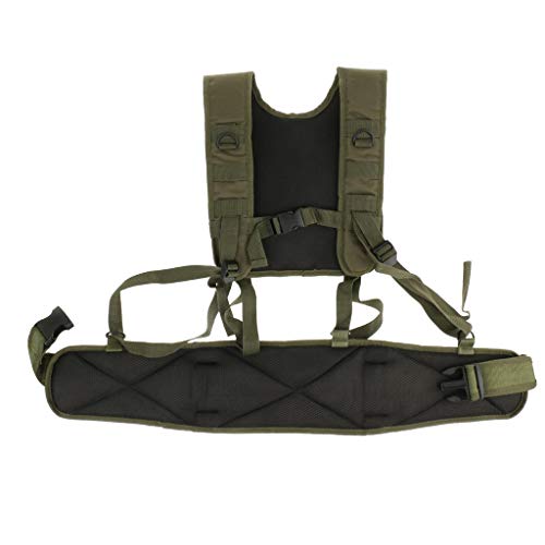 Inzopo Molle Kampfweste mit Kampfgürtel Jagdgeschirr Plate Carrier Chest Rig Armeegrün
