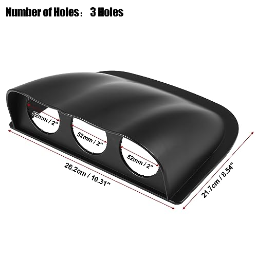 Support manomètre 52mm à 3 trous en ABS résistant aux reflets de console