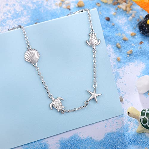 Beilin 925 Sterling Silver Ocean Beach Anklets For Women Starfish Conch Turtle Ankle Bracelets For Women #TOP5