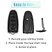 X AUTOHAUX 5 Button Replacement Smart Key Fob Case Keyless Entry Remote Key Shell Cover for Ford Escape C-Max Energi Focus SE Titanium with Blad No Chip