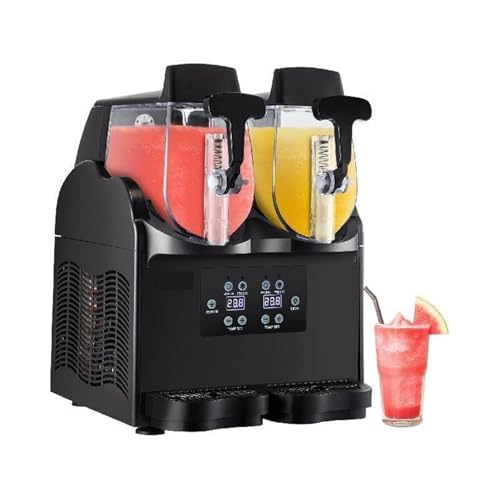 Commercial Slushy Machine 2x5L, Home Slush Maker for Frozen Drinks, Ice-Cool Juice & Smoothies, Double-Bowl Beverage Dispenser