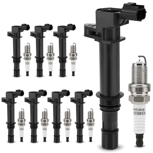 Image of UF270 Ignition Coil & 4503 Double Iridium Spark Plug for 2000-07 Dodge Ram | 1500,Dakota,Durango /Jeep 99-08 Grand Cherokee,06-07 Commander /Chrysler Aspen /Mitsubishi Raider 4.7L V8 Replaces# 5C1114 UF297