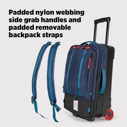 Topo Designs Global Travel Roller Bag Suitcase, 44L Carry-On, 3 Handles, Smooth Heavy Duty Wheels, Telescoping Handle, Durable + Rugged, WRAP Certified, PFAS Free, Black, 44L (Eco-Friendly), Global by Topo Designs - Image 6