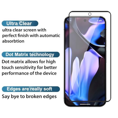 Image of POPIO Tempered Glass Screen Protector Compatible for Google Pixel 9 Pro XL (Black) with Edge to Edge Coverage and Easy Installation kit