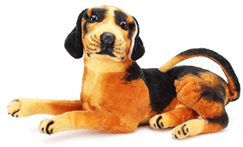 Image of Tickles German Shepherd Dog Soft Stuffed Plush Animal Toy for Kids Boys & Girls Birthday Gifts Car & Room Decor (Size: 28 cm Color: Black & Brown)