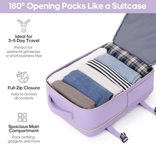 Image of UKEIN Luggage Sets 3 Piece, Carry On Luggage 20In With Spinner Wheels,PC Hardside Suitcase Set with TSA Lock,Durable Carry On Suitcase With Travel Backpack for Men (Violet, 3 piece set (BP /20inch))