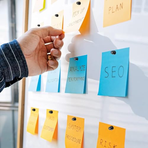 Hongyitime 122545 12 Pcs Metallic Magnets, Black Magnetic Push Pins, Refrigerator Magnets thumb #4