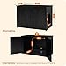 Dwanton Litter Box Enclosure, Cat Litter Box Furniture Hidden, Reversible Entrance Can Be on Left or Right Side, Wooden Cat Washroom Indoor, Black, 27.6 Inches